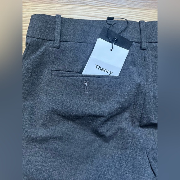 Theory Sevona Charcoal Gray Slim Flare Pants Size 00 Max C3 - Picture 6 of 6